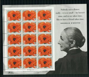 3069 Georgia O'Keeffe Sheet  MNH  