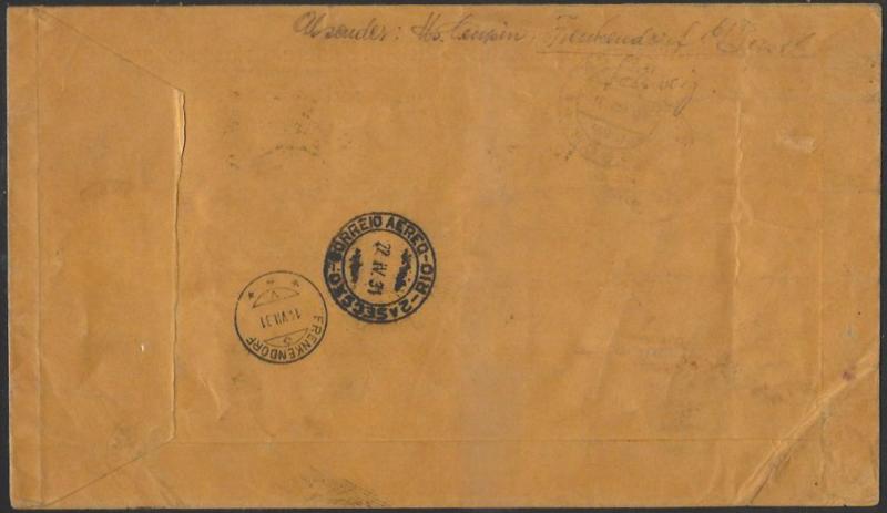 Switzerland 1930 DOX Lisbon-New York- Swiss-Flight Cover