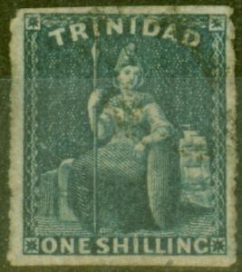 Trinidad 1859 1s Purple-Slate SG44 Pin-Perf 14 Fine Used Scarce