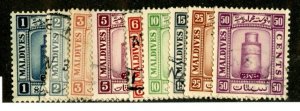 485 BCX Maldives 1933 Scott# 11-19 used (Offers welcome)
