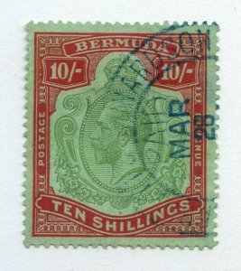 BERMUDA 10/ ten shilling, nice cancel Cat $300 used stamp 