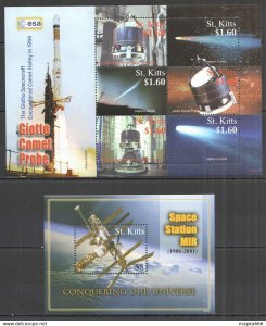 2006 St. Kitts Space Exploration Giotto Comet Probe Station Mir Bl+Kb ** Nw0496