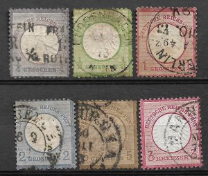 COLLECTION LOT #411 GERMANY 6 STAMPS 1872 SMALL SHIELD CV=$269