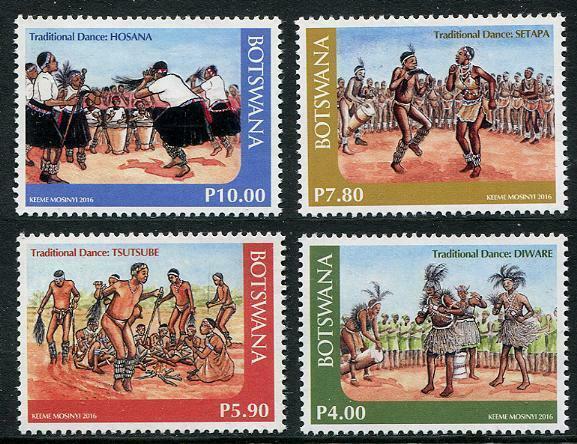 HERRICKSTAMP NEW ISSUES BOTSWANA Sc.# 996-99 Traditional Dance Mint NH