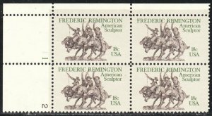 1981 Fredrick Remington Plate Block Of 4 18c Postage Stamps, Sc# 1934, MNH, OG