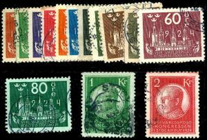 SWEDEN-b-1910-1949 ISSUES (67 - 417) 197-210  Used (ID # 55881)