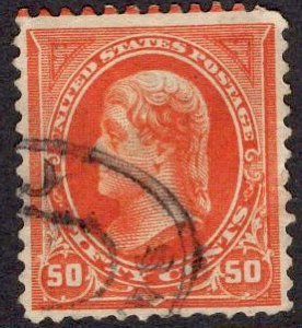 US Stamp #260 50c Orange Jefferson Used SCV $140