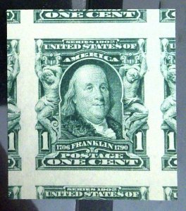 Scott #314 - GRADE GEM 100J 1c Blue Green - Franklin- MNH - 2015 PSE cert - 1906