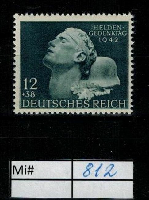 Deutschland Reich TR02 DR Mi 812 1939 Reich Postfrisch ** MNH