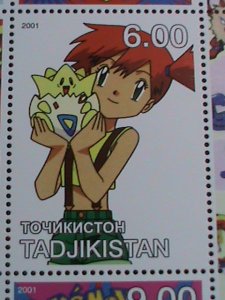 TAJIKISTAN STAMP- POKEMON- GOTTA CATCH  THEM ALL  STAMP MNH FULL SHEET  VF