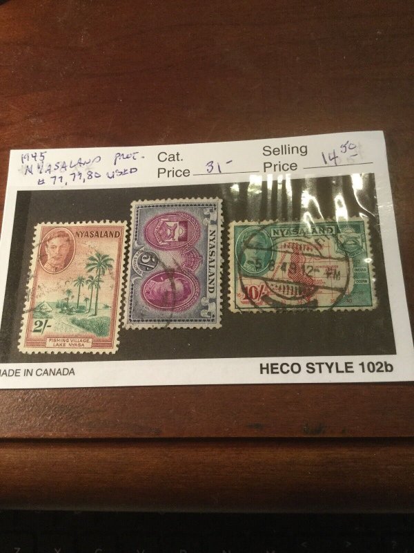 Nyasaland Protectorate Scott #77,79 & 80 Used High Values Catalog $31Low Price!