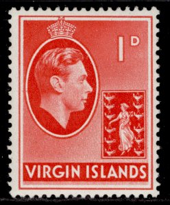 BRITISH VIRGIN ISLANDS GVI SG111a, 1d scarlet, M MINT.