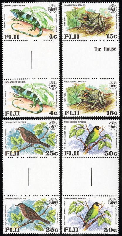 Fiji Stamps # 397-400 MNH XF WWF Gutter Pairs 2 Sets Scott Scott Value $50.00