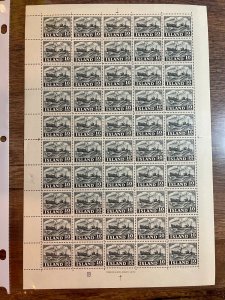 Iceland, Scott 258, MNH Complete pane of 50