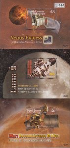 Grenada Grenadines MNH Sc 2634-36 S/S Space Exploration Value $ 13.50  US $$