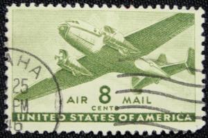 US #C26 Used Single, Twin-Motored Transport, SCV $.25 L6