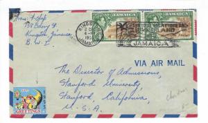 1953 Jamaica To USA Cover With Christmas Seal (DD31)