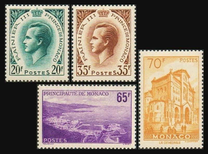 Monaco 405-408,lightly hinged. Prince Rainer III.Panorama & Cathedral of Monaco.