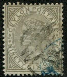 Ceylon SC#73 / SG#132 Victoria, 96c, canceled