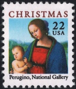 SC#2244 22¢ Christmas: Madonna & Child Single (1986) MNH