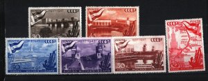 RUSSIA/USSR 1947 MOSCOW-VOLGA CANAL SET OF 6 STAMPS MNH