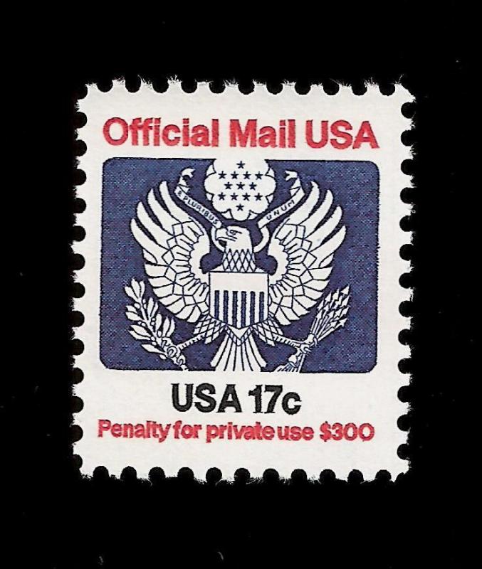 U.S.  1983- 85  SC# O 130 - 17 cent Official Mail Stamp Mint NH