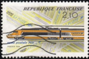 France 1937 - Used - 2.10fr High Speed Mail Train (TGV) (1984) (cv $0.90)