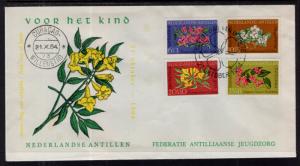 Netherlands Antilles B64-B67 Flowers U/A FDC