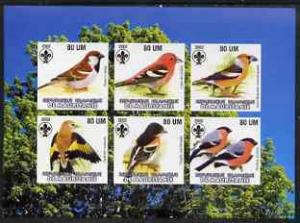 Mauritania 2002 Song Birds imperf sheetlet containing 6 v...