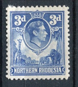 N.RHODESIA; 1938 early GVI pictorial issue Mint hinged Shade of 3d. value