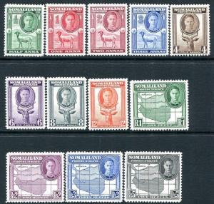 SOMALILAND PROTECTORATE-1942 Set of 12  Values Sg 105-16 LIGHTLY MOUNTED MINT 