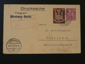 first flight Nurnberg-Berlin 1923 on stationery card Germany Reich 91172
