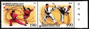 KOREA SOUTH 2002 Martial Sports: Teakwondo Kung-fu. Joint China. Pair, MNH