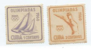 Cuba #645-646   (MLH) CV $1.00
