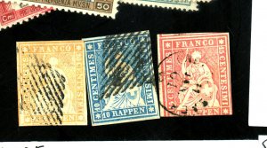 SWITZERLAND #37-39 USED FVF Cat $180