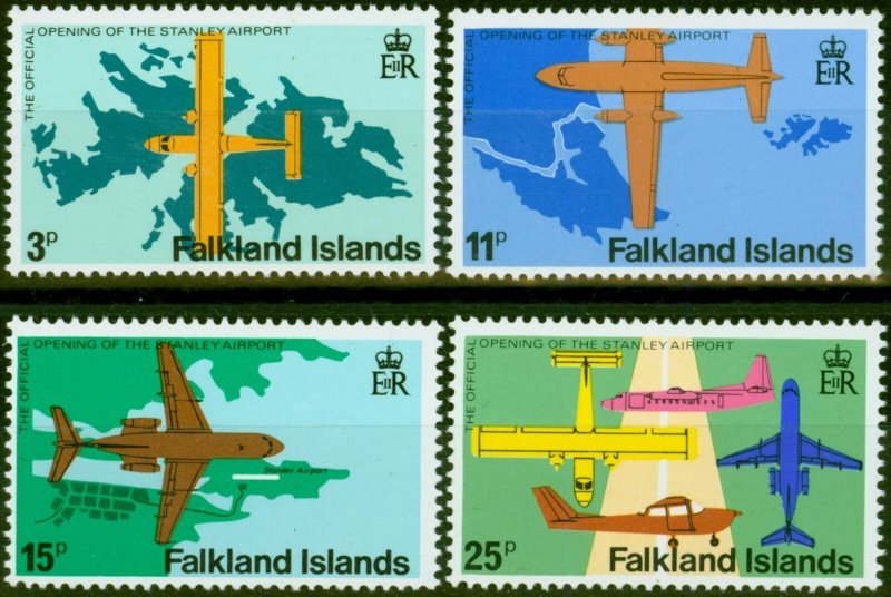 Falkland Is 1979 Stanley Airport Set of 4 SG360w-365w Wmk Crown to Right of C... 