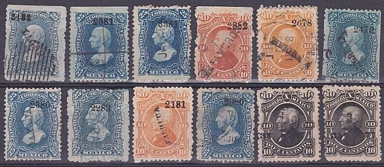 MEXICO 12 Perf Hidalgos - various values & overprints......................A6820