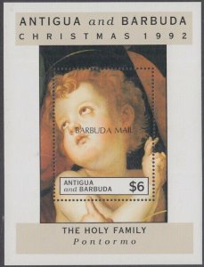 BARBUDA Sc# 1331MNH SOUVENIR SHEET of the HOLY FAMILY on CHRISTMAS ISSUE 1992