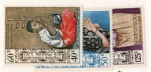 Laos #224-5,C84 MH cpl philately