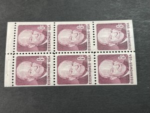 U.S.# 1395b-MINT/NH---COMPLETE BOOKLET PANE OF 6--SHINY GUM--EISENHOWER-1971