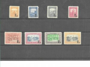 COLOMBIA 1951 AIRMAIL OVERPRINTED SET WITH L LANSA CPL MH C200/7 MI 606/13