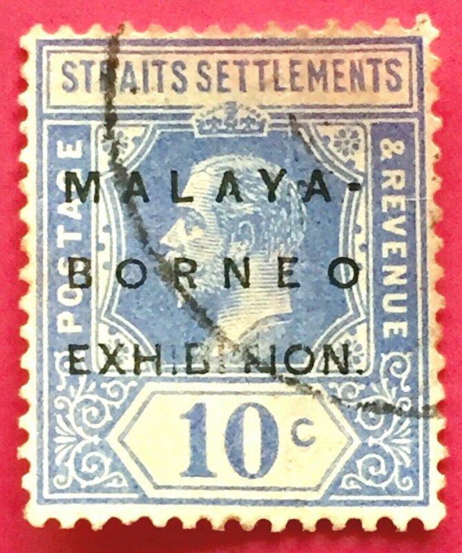 Malaya-Borneo Exhibition MBE opt SS KGV 10c Thin I in Exhibition SG#254? M3009