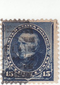 Scott # 227 - 15c Indigo - Clay - Used - SCV $27.50