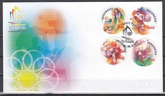 Indonesia, Scott cat. 2127 A-D. SE-Asian Games issue. First day cover. ^