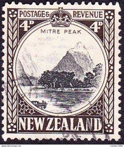 NEW ZEALAND 1936 4d Black & Sepia SG583 Used