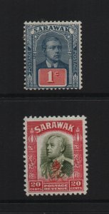 Sarawak 1918-1947 SG50a & SG159 2 mounted mint stamps