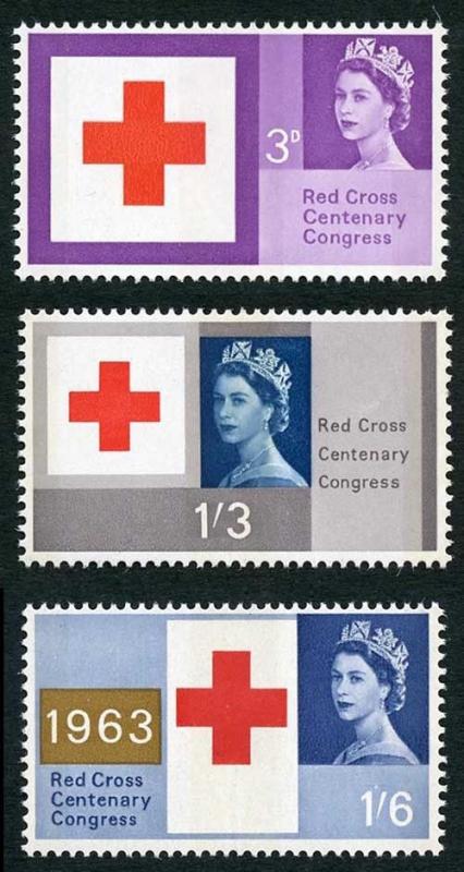 SG642/4p 1963 Red Cross Phosphor Set U/M