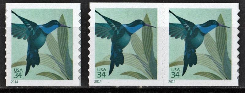 SC#4858 34¢ Hummingbirds Coil Single & Pair (2014) SA