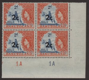 Mint Never Hinged SC63 SG60 2c on 2d Block of 4 Bottom Right with Plate