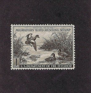 SC# RW9 UNUSED OG MNH $1 BALDPATES DUCK STAMP 1942,  2019 PSAG CERT GRADED 85